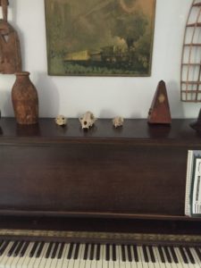 A wonderful old upright dame at my friends' Bear and Anthony's in the Columbia River Gorge. This is the piano Anthony's grandmother taught lessons on.