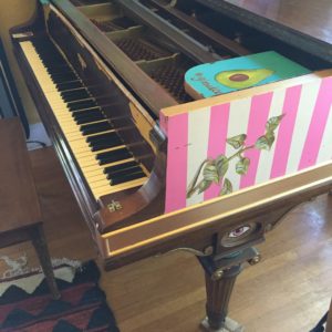 At the Pink Palace in NE Portland, a baby grand donated by Piano. Push. Play.